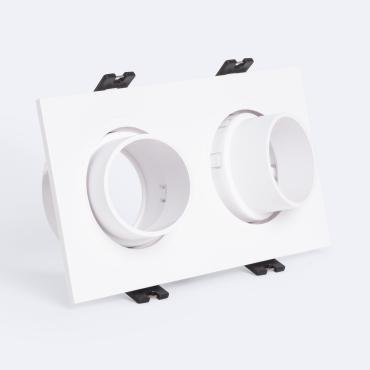 Suefix Square Low UGR Adjustable Downlight Ring for GU10/GU5.3 LED Bulbs with 75x150 mm Cut Out - Black