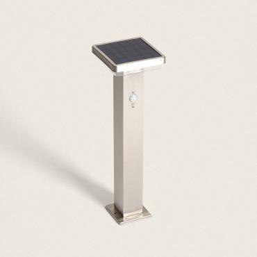 Barton Square 5W Aluminium Outdoor Solar LED Bollard with Motion Sensor 50cm - Silver