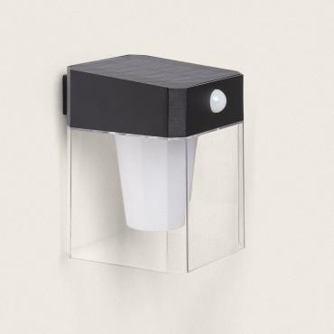 Efren Square 1,5W Aluminium Outdoor Solar LED Wall Lamp - Black
