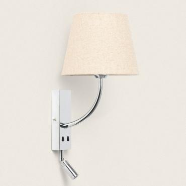 Teylo Conne 2.5W Metal Wall Lamp with Reading Light in Silver - S