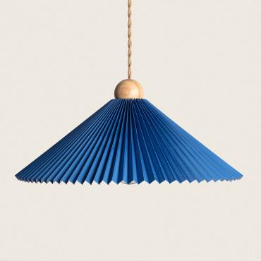 Luanda Wood & Fabric Pendant Lamp - Black