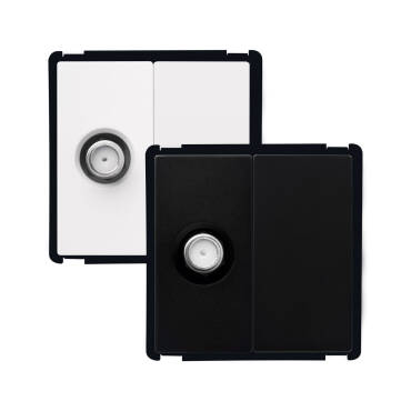 Satellite Socket + Blind Cover Plate Modern - White