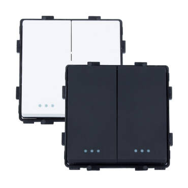 2-Gang 1-Way Switch Modern - White
