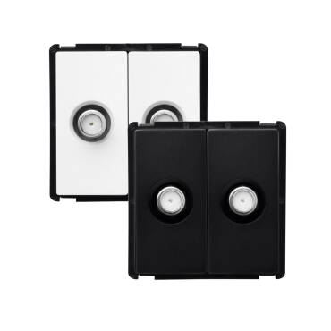 Double Modern Satellite Socket - Black