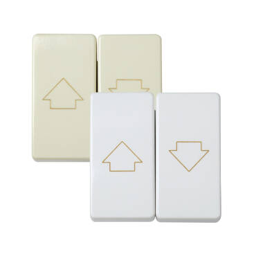 Set of 2 Push-Button Switches for Blinds 10A 250V with Electrical Latching System Simon 27 Play - Ivory