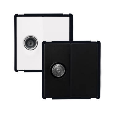 TV Socket  + Blind Cover Plate Modern - Black