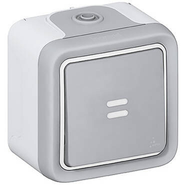 LEGRAND Plexo 069722 NA Luminous Monoblock Pushbutton - Grey