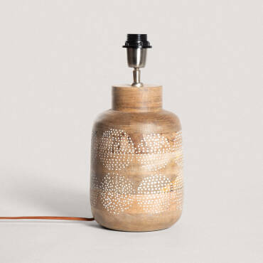 Akash Wooden Table Lamp Base ILUZZIA - Natural