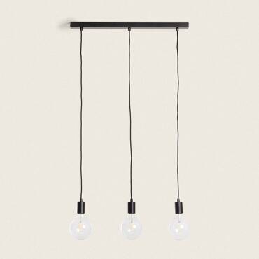 Rubik Metal 3 Spotlight Pendant Lamp - Black