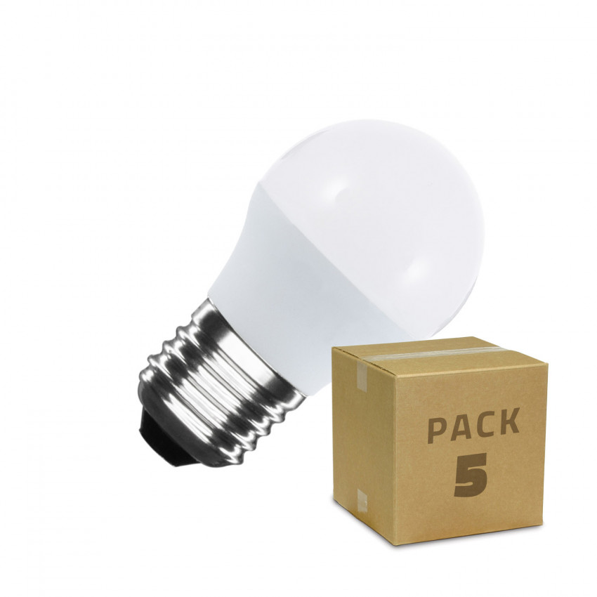 Pack of 5W E27 G45 LED bulbs (5 un)