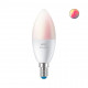 Pack 2 Bombillas LED Smart WiFi + Bluetooth E14 C37 RGBCCT Regulable WIZ 4.9W