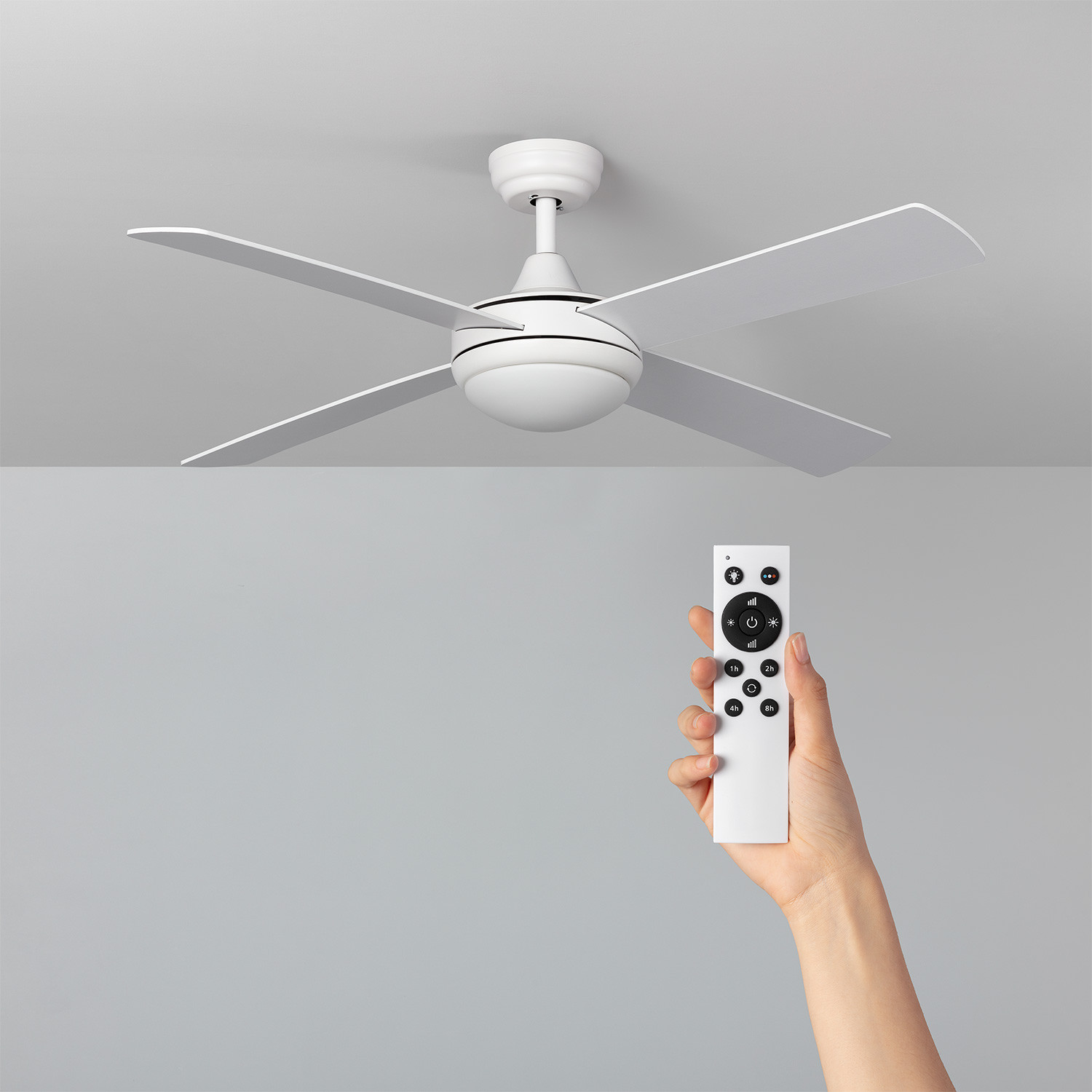 White 132cm Baffin LED Ceiling Fan with 