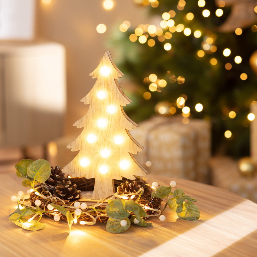 LED Wooden Christmas Tree with Battery 