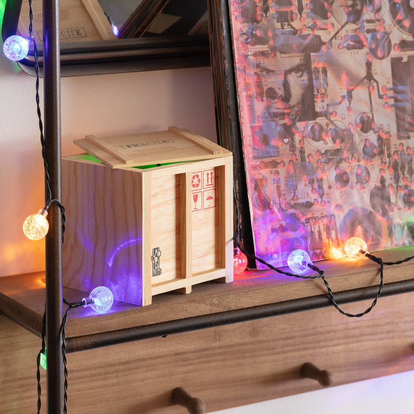 Guirnalda SnowFlakeBalls LED con Cargador Solar 