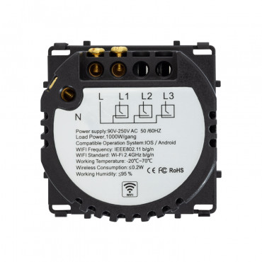 WiFi Single Touch Switch with Modern Glass Frame - White