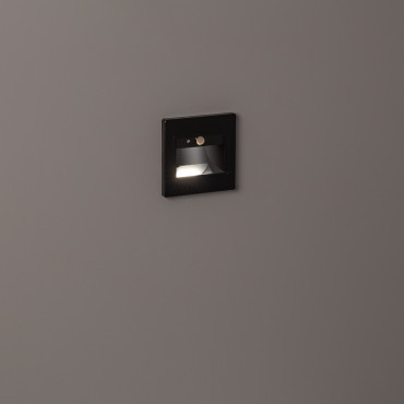 1.5W Bark Recessed Wall LED Spotlight with PIR Sensor in Black -