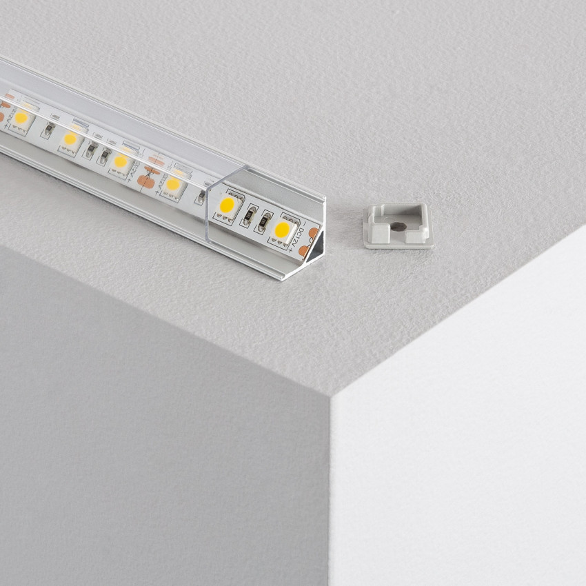 1m Aluminium Triangular Corner Profile for LED Strips up to 10mm
