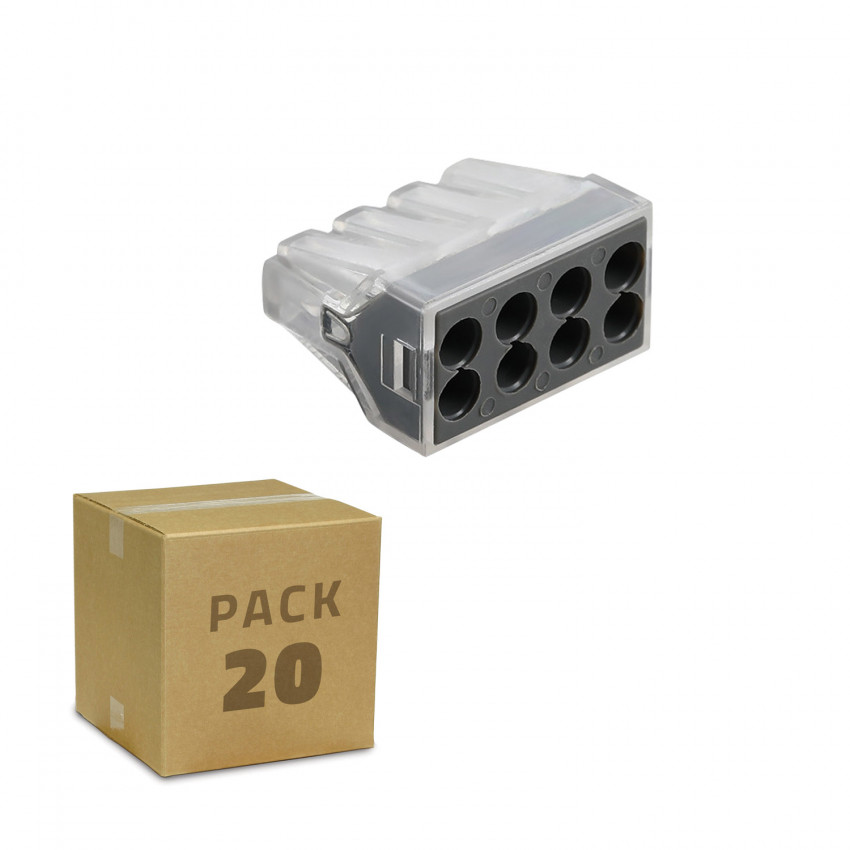 Pack of 10 Quick Connectors with 8 Inputs 0.75-2.5 mm²