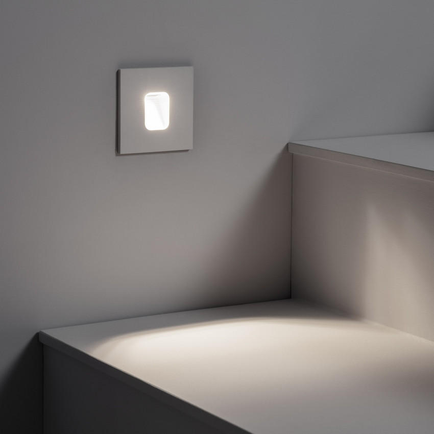 Baliza LED 2W Cuadrado de Aluminio Blanco IP65 Grasset