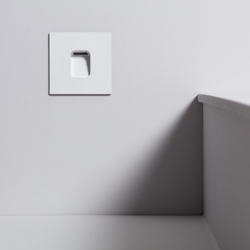 Baliza LED 2W Cuadrado de Aluminio Blanco IP65 Grasset