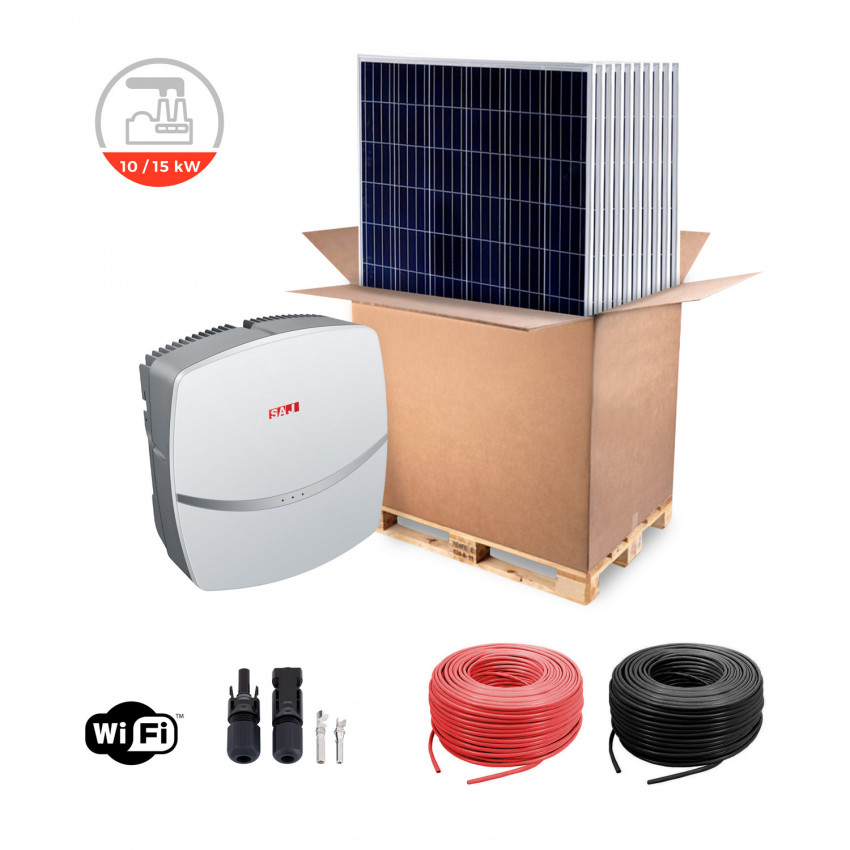 Self-Consumption SAJ Industrial Solar Kit Three Phase 10-15 kW TRINA SOLAR Panel
