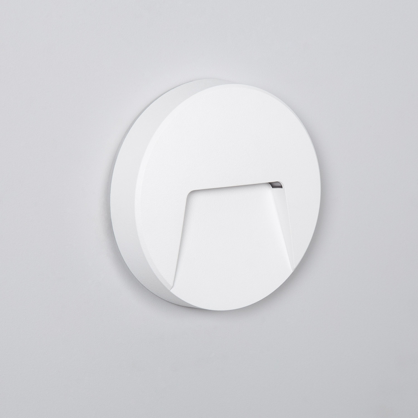 3W Nilsa Round Surface White Outdoor LED Wall Light 