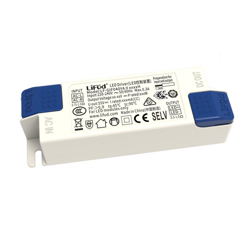220-240V LIFUD NO Flicker Driver 33-40V DC Output 40W with Jack Connection LF-GIF040YA II 1000H