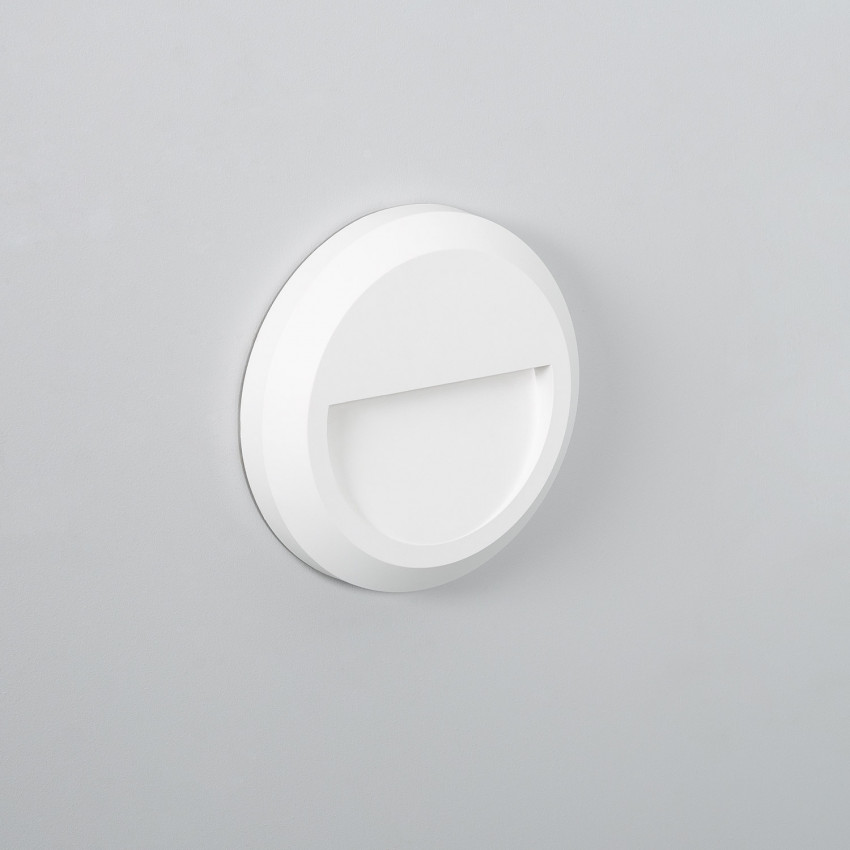 1W Edulis Round Surface White Outdoor LED Wall Light 