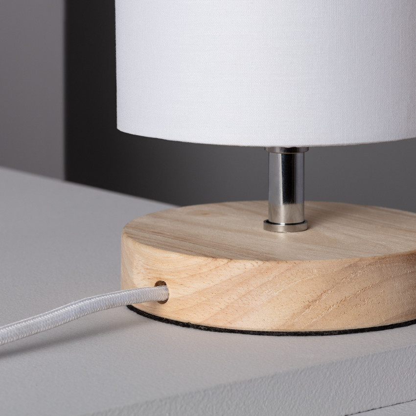 [UK] Lámpara de Mesa de Madera y Tela Roundi Haarle