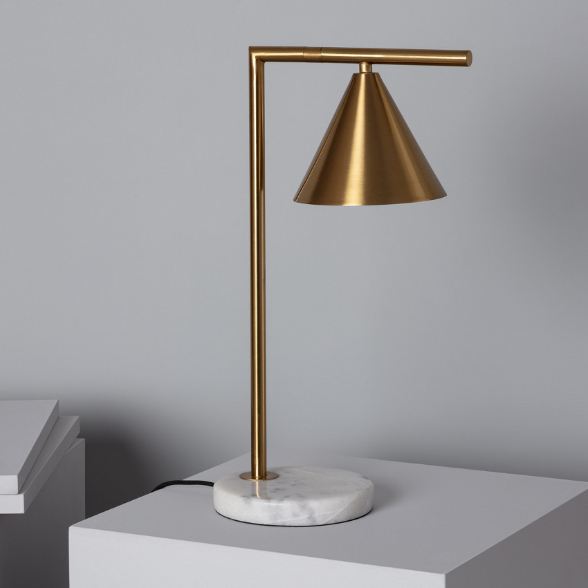 Tinos Marble and Metal Table Lamp ILUZZIA