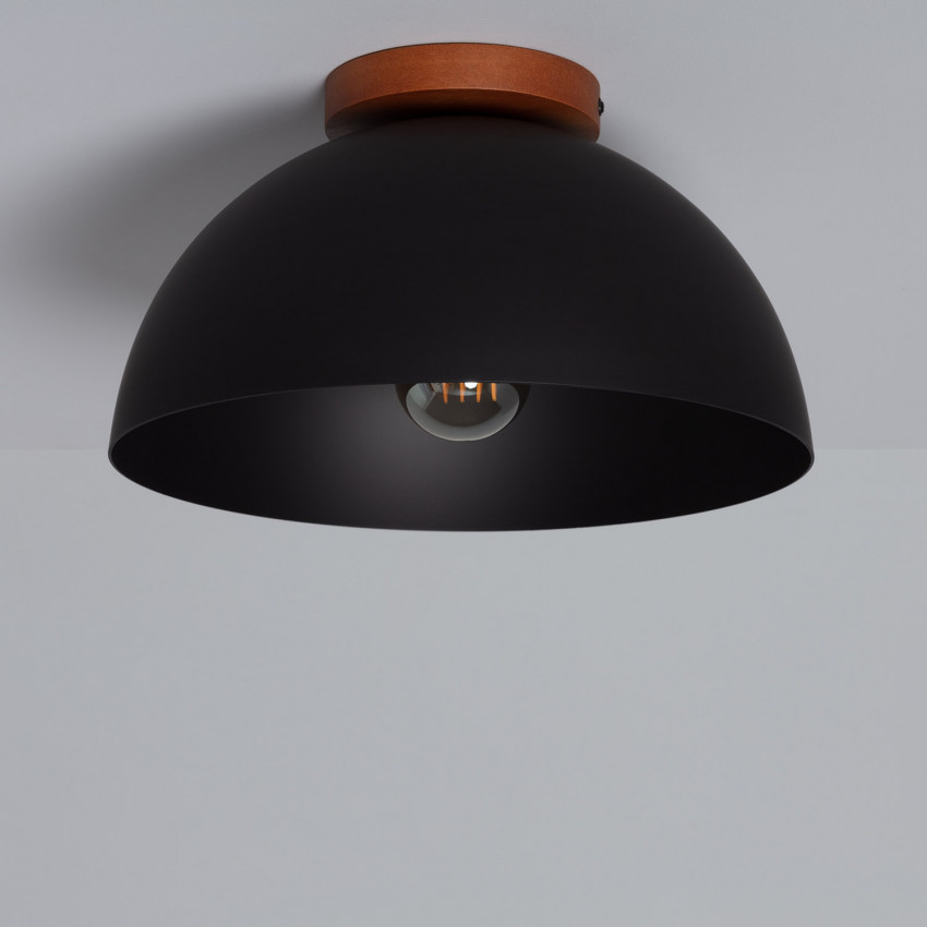 Gadex Aluminium and Wood Ceiling Lamp