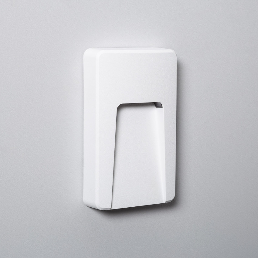 3W Joy Rectangular Surface White Outdoor LED Wall Light 