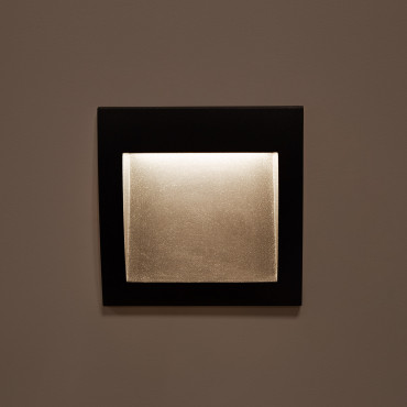 4W Natt Outdoor Square Recessed Black LED Wall Light -