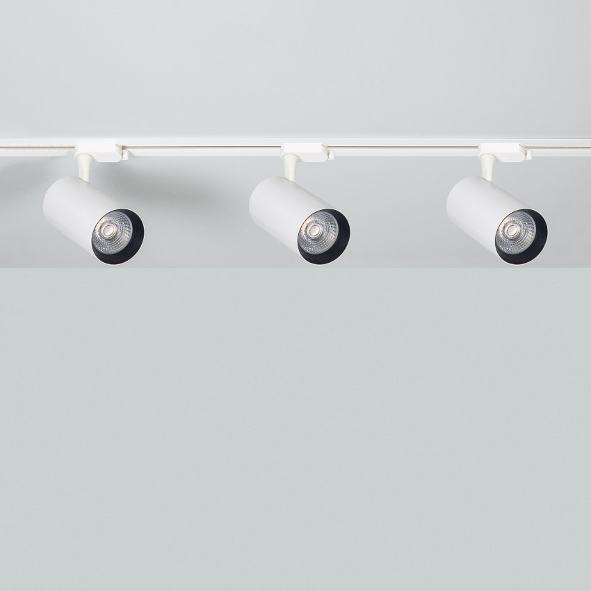 30W Three Spotlight Adjustable Recessed Ceiling Lamp in White 1m