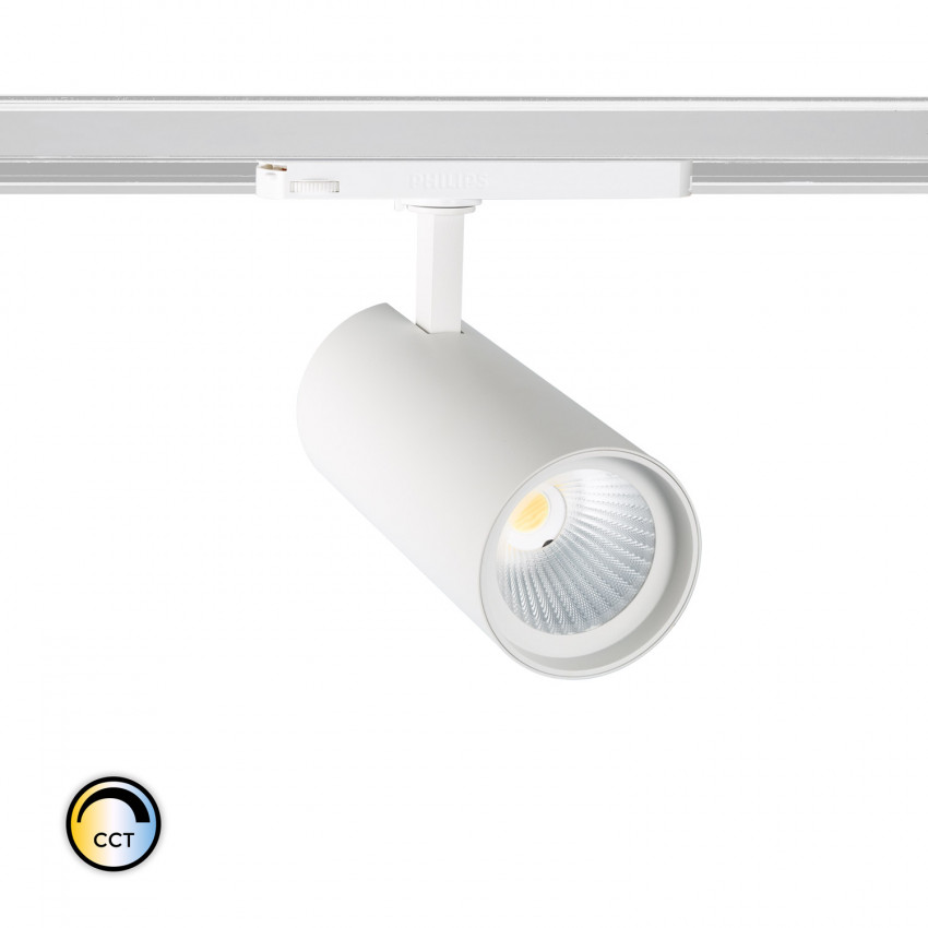 New White 30W d'Angelo CCT LED Spotlight for a Three-Circuit Track - LIFUD