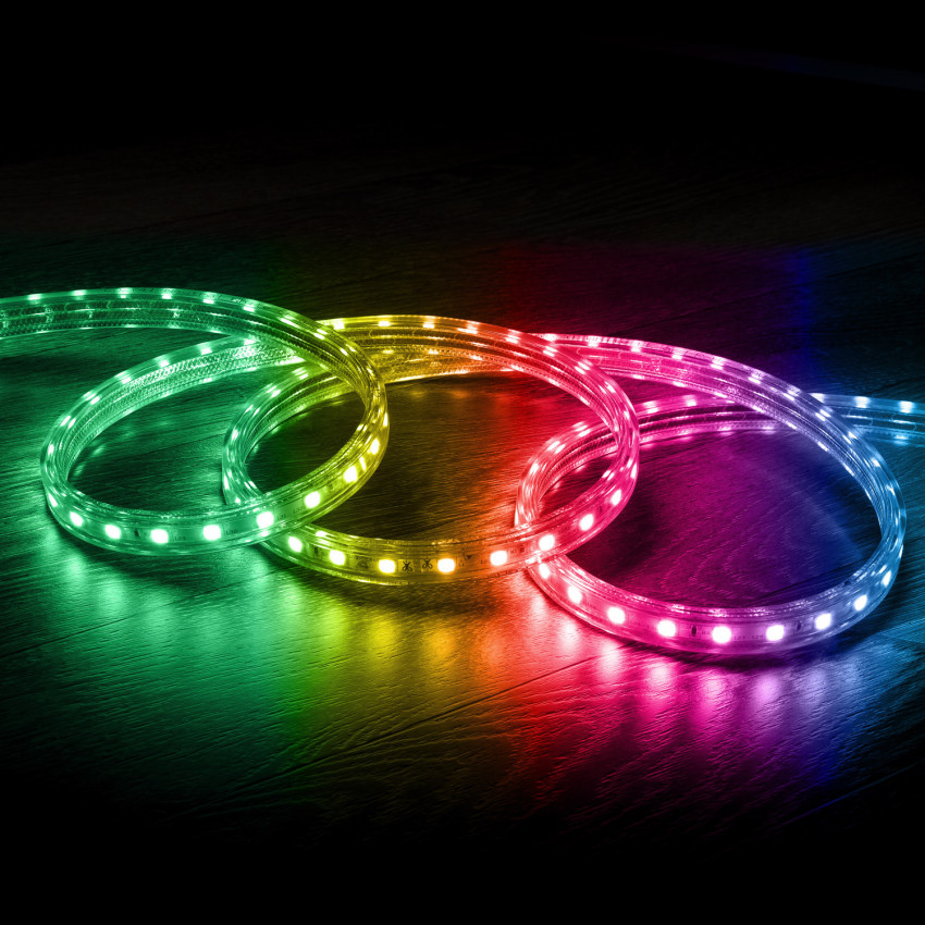 RGB LED Strip 220V AC 60 LED/m IP65 with Click Controller