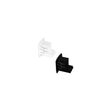Square End Cap for a Three Phase Track - Black
