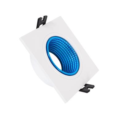Coloured Square Tilting Downlight Frame for GU10 / GU5.3 LED Bulbs with Ø80 mm Cut-Out - Green