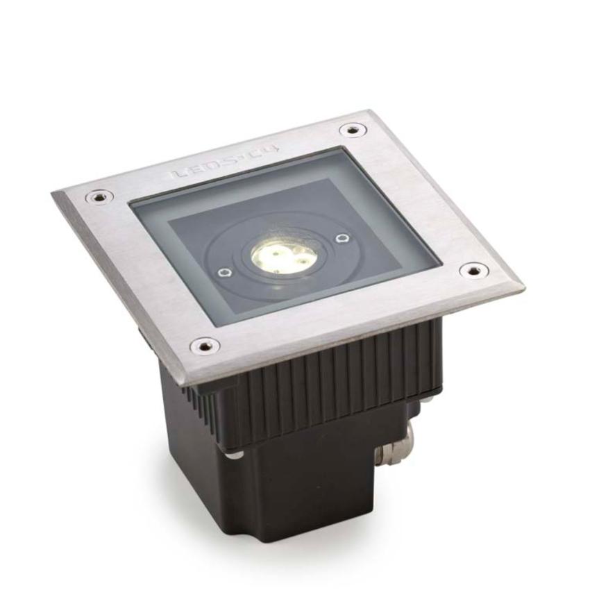6W Gea Power Square Recessed LED Ground Spotlight IP67 LEDS-C4 55-9723-CA-CL