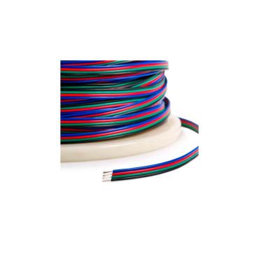 100m Roll 12V Flat Electrical Cable 4x0.5mm² for RGB LED Strips - 6P