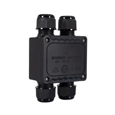 Waterproof Surface Junction Box 4 Cons IP68 (128x80x40 mm) - Black