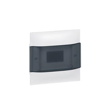 LEGRAND 134078 Practibox S Flush-mounted Box for Prefabricated Partition Walls 1x8 Modules Transparent Door - White