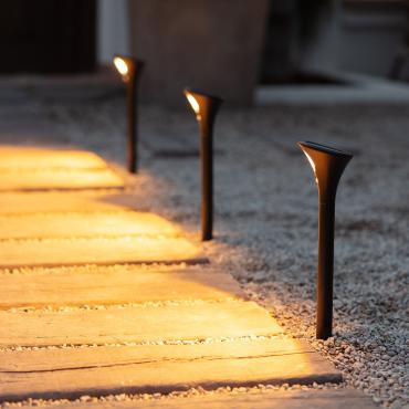 Pack 2 Outdoor LED 60cm Solar Spotlights with Spike with Motion Detector -