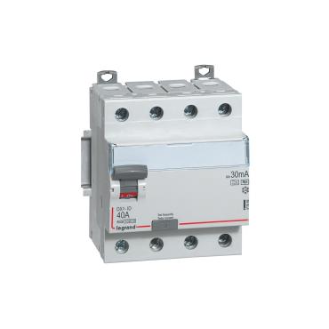 4P 30mA 40A 10kA Class AC LEGRAND DX³ Hpi 411695 Industrial Superimmunised 4P Differential Circuit Breaker - 40 A