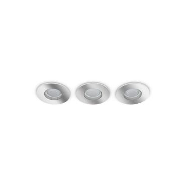 Pack of 3 PHILIPS Hue Adore GU10 White Ambiance Downlights with Ø70 mm Cut-Out - Chromed
