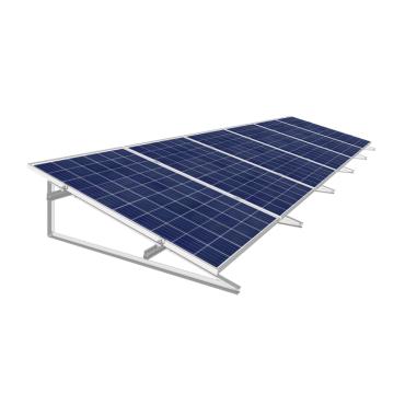 30º Inclined Structure for Solar Panels, mounted on flat sheet metal and concrete. - Several options