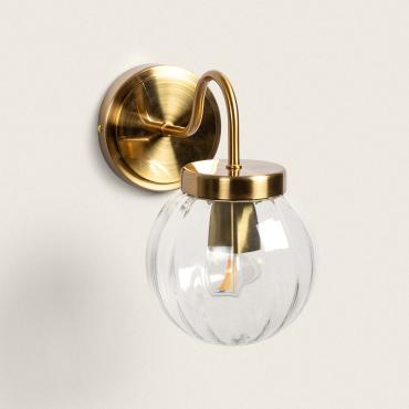 Driyah Metal & Glass Outdoor Wall Lamp - Gold