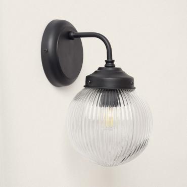 Soma Outdoor Glass Wall Lamp - Black