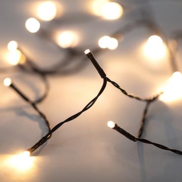 3.5m Outdoor LED Garland Black Cable with Battery - 2700K