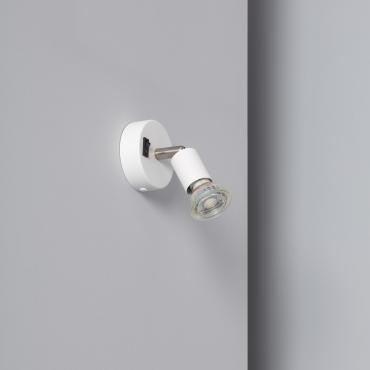 Oasis Adjustable Aluminium 1 Spotlight Wall Lamp with Switch in White - White